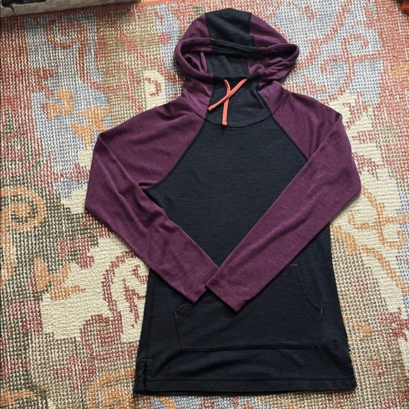 Smartwool Tops - Smartwool Women’s Merino Wool Grey/Purple Pullover Hoodie Size XS